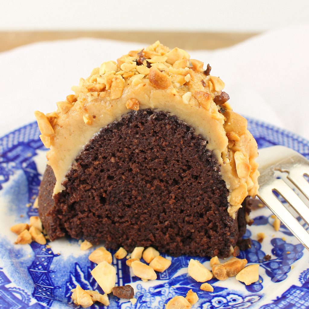 Low Sugar Chocolate Peanut Butter Bundt Cake BundtBakers