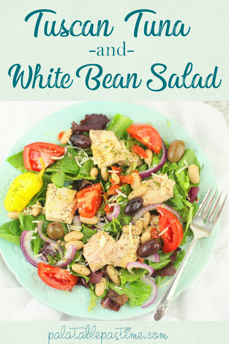 Tuscan Tuna and White Bean Salad pin Palatable Pastime Palatable Pastime